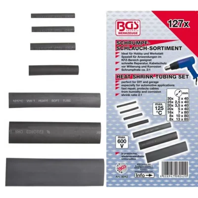 bgs 8042 shrink tube assortment black 127 pcs 11