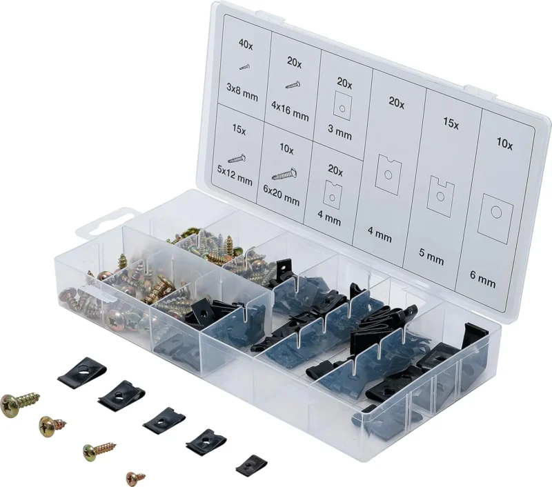 bgs 8114 u type cushion and screw assortment 170 pcs 2