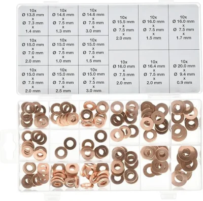 Injector Copper Ring Assortment - 150 pcs. for Common-Rail Diesel Systems (CDI)  T2 Copper