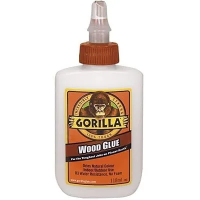Gorilla Wood Glue 118ml - Strong PVA Adhesive for Woodworking, Water-Resistant, Natural Color