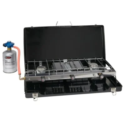 GoSystem Dynasty Trio Family Camping Stove - Double Hob & Grill with Piezo Ignition