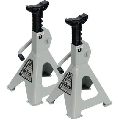 Jefferson 2 Tonne Axle Stands (Pair) - Heavy-Duty Ratchet Type with Cast-Iron Support