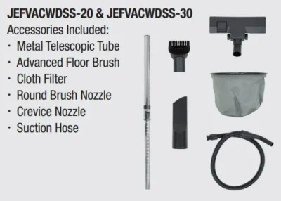 jefferson 30l stainless steel wet dry vacuum cleaner 230v jefvacwdss 30 2