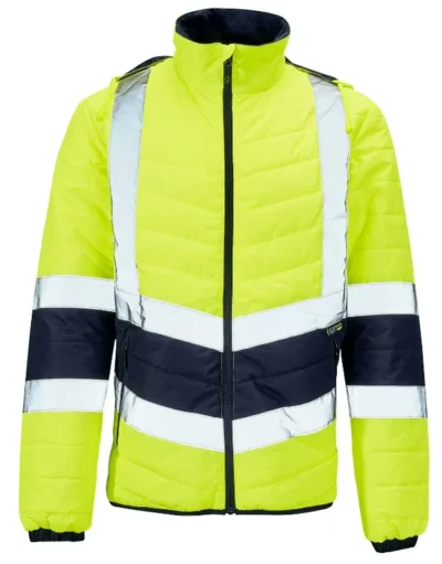 Supertouch Hi Vis 2 Tone Puffer Jacket | Yellow/Navy EN ISO 20471 Class 2 High Visibility