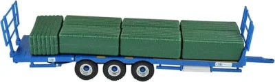 britains kane bale trailer set model 132 scale three axle bale carrier with straw bales 2