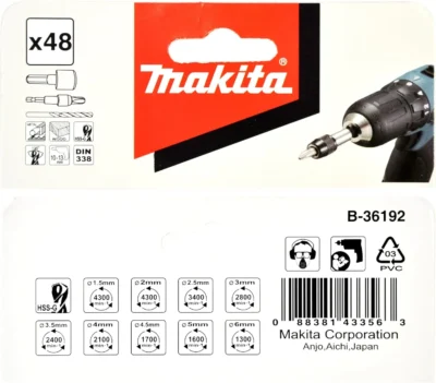 makita b 36192 hss g 48 piece screw and socket set 5