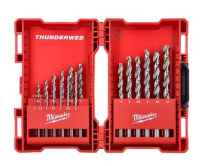milwaukee thunderweb hss g 19 piece metal drill bit set 2
