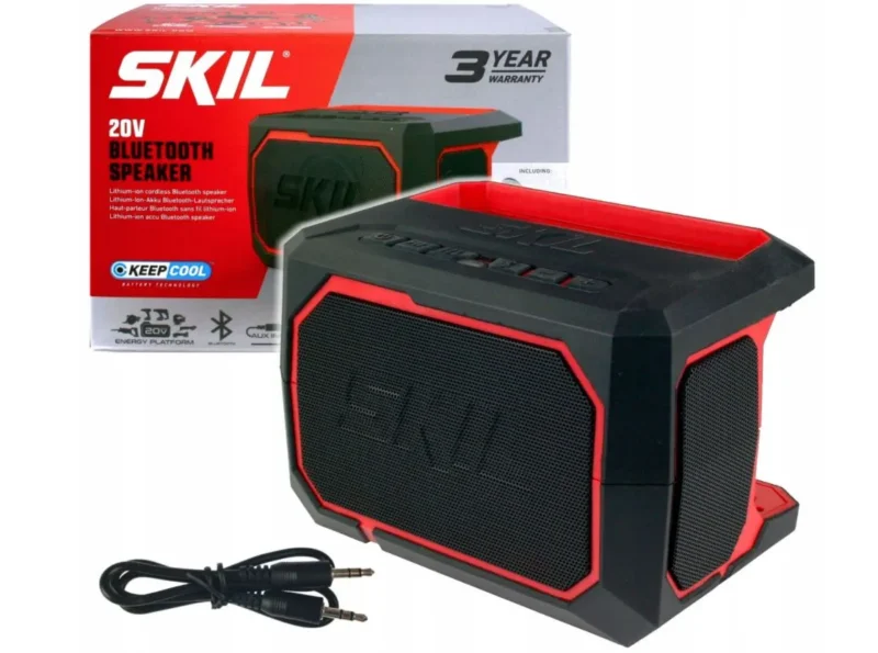 skil 20v cordless bluetooth speaker pwrcore 20 compact portable speaker with 30m range aux usb charging – bare unit 1