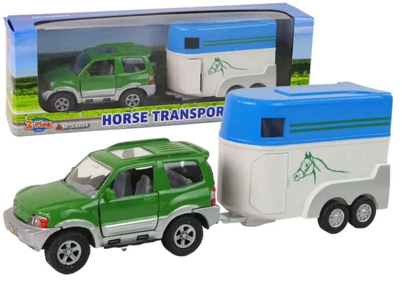 2 play die cast mitsubishi with horse box 2 horses v01 1516 1