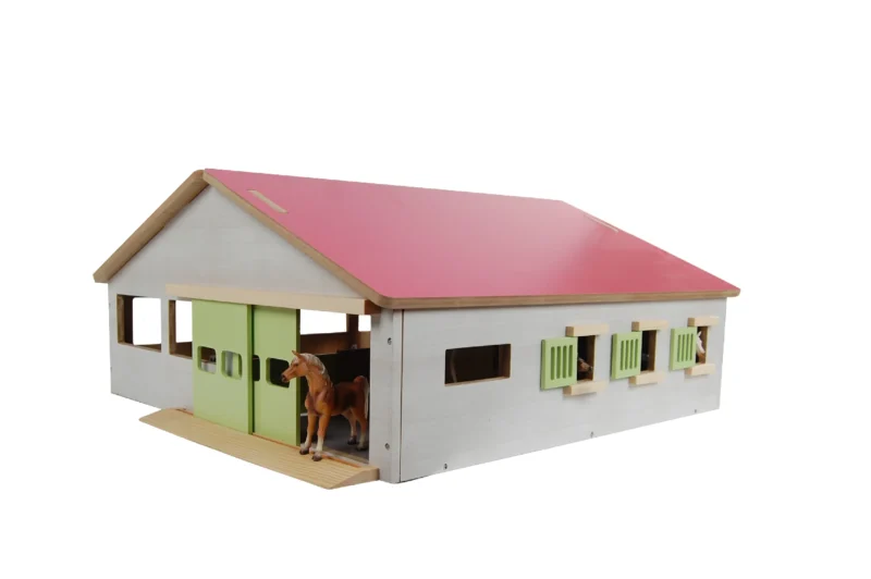 kids globe horse stable with 3 boxes wash box and indoor arena scaled