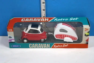 welly bmw red isetta 250 metal model with trailer 5 scaled