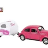 welly pink vw beetle with caravan 1