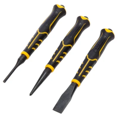 x0900235 xtrade 3 piece chisel punch set durable chrome vanadium steel precision machined tips 2 1