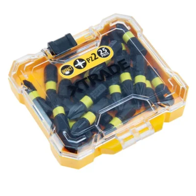 XTrade 25 Piece PZ2 Impact Screwdriver Bits - Durable S2 Steel, 25mm Length with Storage Case