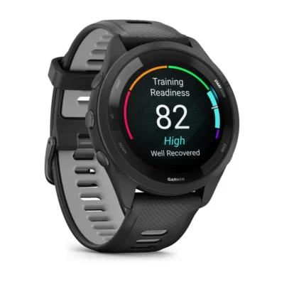 garmin forerunner 265 black running watch blackpowder gray band 3