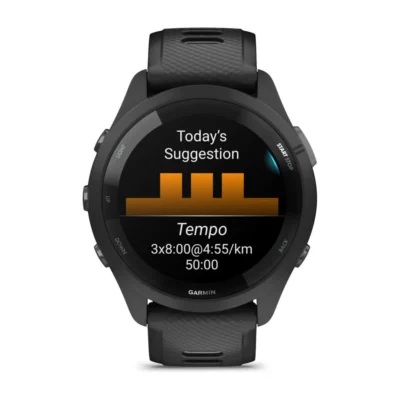 garmin forerunner 265 black running watch blackpowder gray band 4