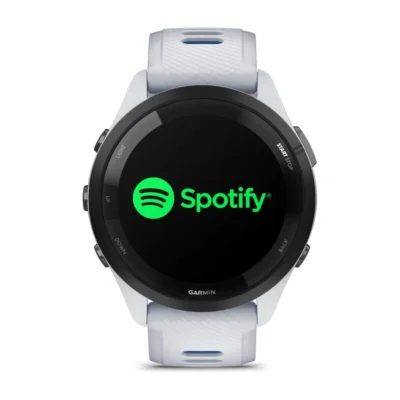garmin forerunner 265 running watch black bezel with whitestone case whitestonetidal blue band 6