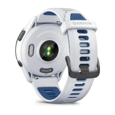 garmin forerunner 265 running watch black bezel with whitestone case whitestonetidal blue band 7