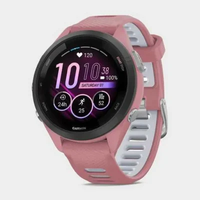 Garmin Forerunner 265S GPS Watch – Pink Case with Light Pink Silicone Band