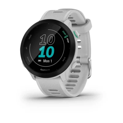 Garmin Forerunner 55 GPS Smartwatch White| Lightweight, Long Battery Life, Advanced Training Features