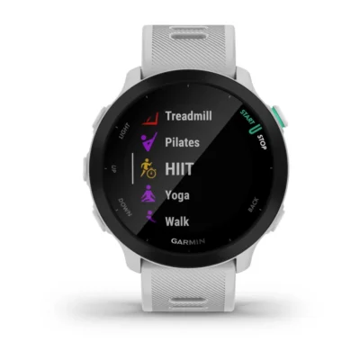 garmin forerunner 55 gps smartwatch white 5