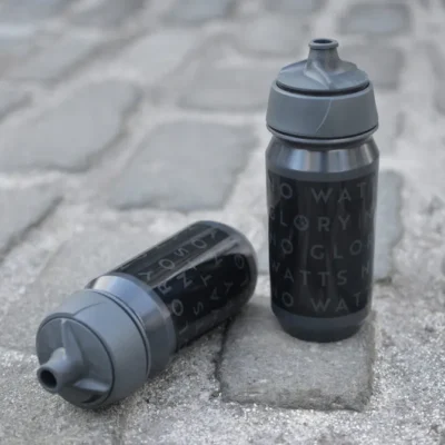 WATT UP Bidon Smoke/Black | 500ml Premium Leakproof Cycling Water Bottle