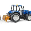 bruder new holland t5.120 toy tractor with frontloader dump box forks 2