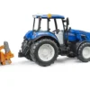bruder new holland t5.120 toy tractor with frontloader dump box forks 3