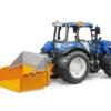 bruder new holland t5.120 toy tractor with frontloader dump box forks 4