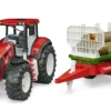 bruder roadmax tractor with forwarding trailer tree trunks 3