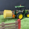 bruder tractor transport box with single bale handler round bale 4