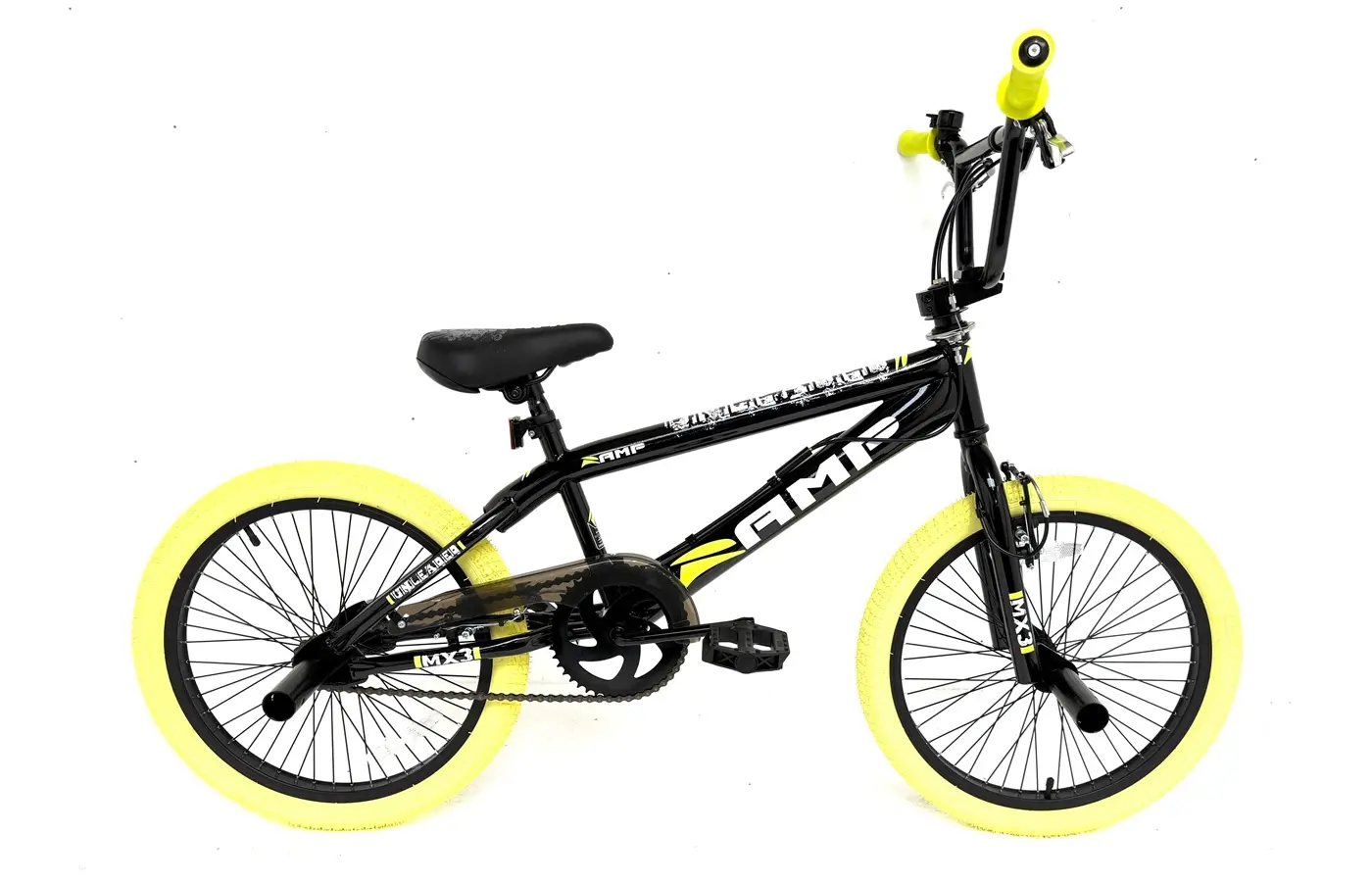 Ramp Unleaded MX3 BMX Black/Yellow – 20″ Hi‑Tensile Freestyle Bike 1 Ramp Unleaded MX3 BMX Black/Yellow – 20″ Hi‑Tensile Freestyle Bike