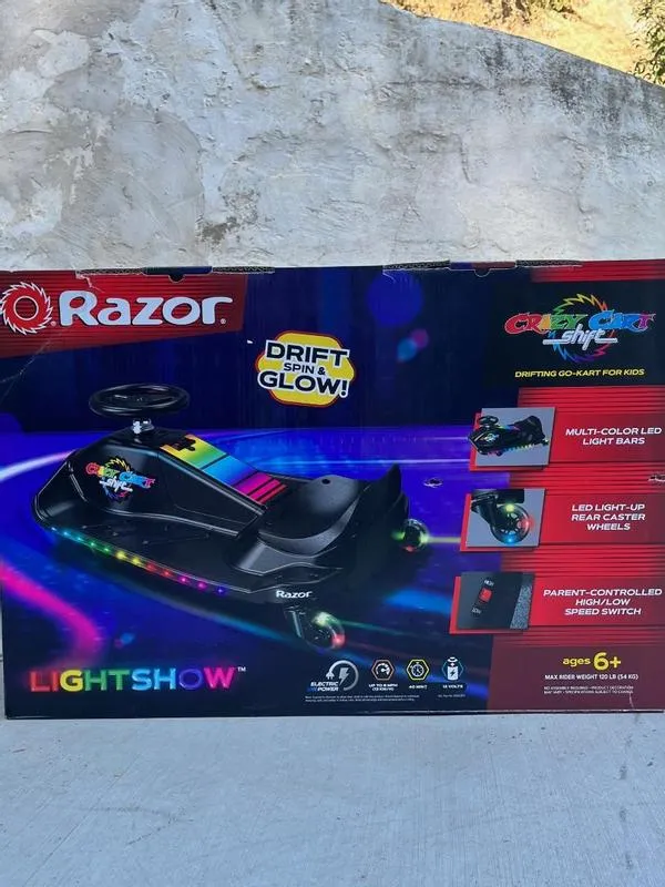 Razor Crazy Cart Shift Lightshow – Kids Drifting Go Kart with LED Lights & Speed Control 7 Razor Crazy Cart Shift Lightshow – Kids Drifting Go Kart with LED Lights & Speed Control - Image 7