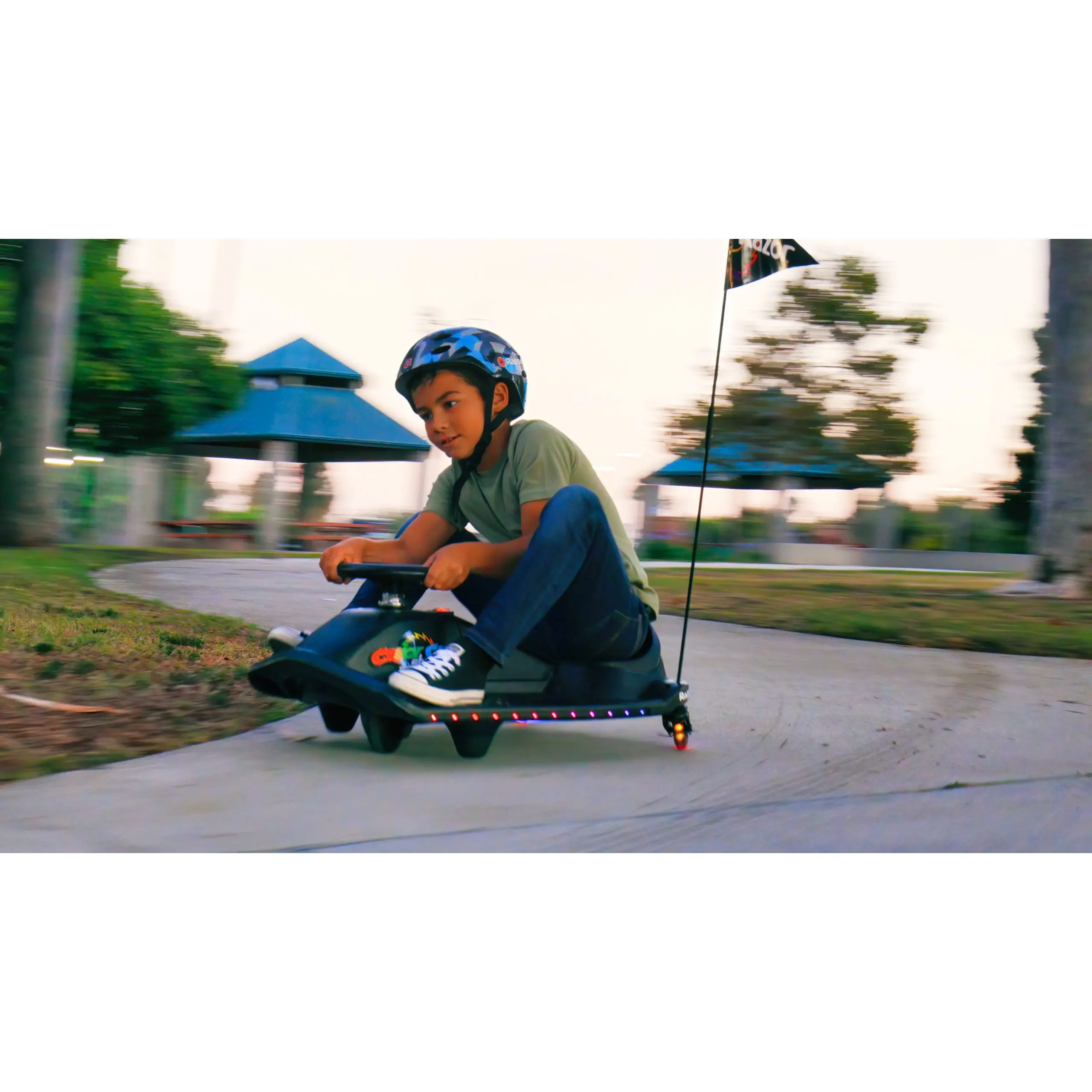 Razor Crazy Cart Shift Lightshow – Kids Drifting Go Kart with LED Lights & Speed Control 4 Razor Crazy Cart Shift Lightshow – Kids Drifting Go Kart with LED Lights & Speed Control - Image 4