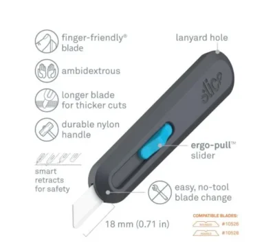 slice 10558 smart retract safety box cutter – ceramic blade with ergo pull slider 5