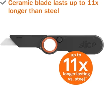 slice 10562 folding utility knife – ceramic safety blade heavy duty folding design 3