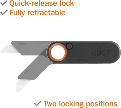 slice 10562 folding utility knife – ceramic safety blade heavy duty folding design 4