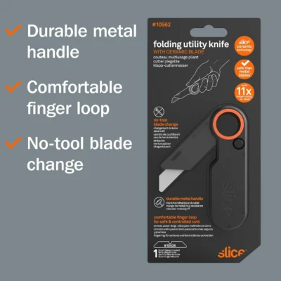 slice 10562 folding utility knife – ceramic safety blade heavy duty folding design 6