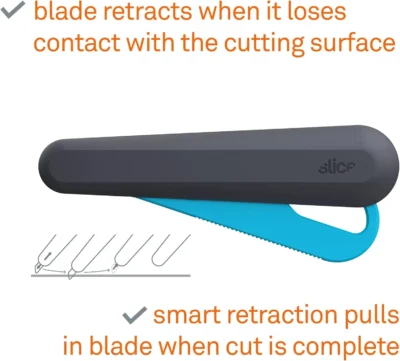 slice 10564 smart retracting squeeze trigger utility knife – finger friendly ceramic blade 4