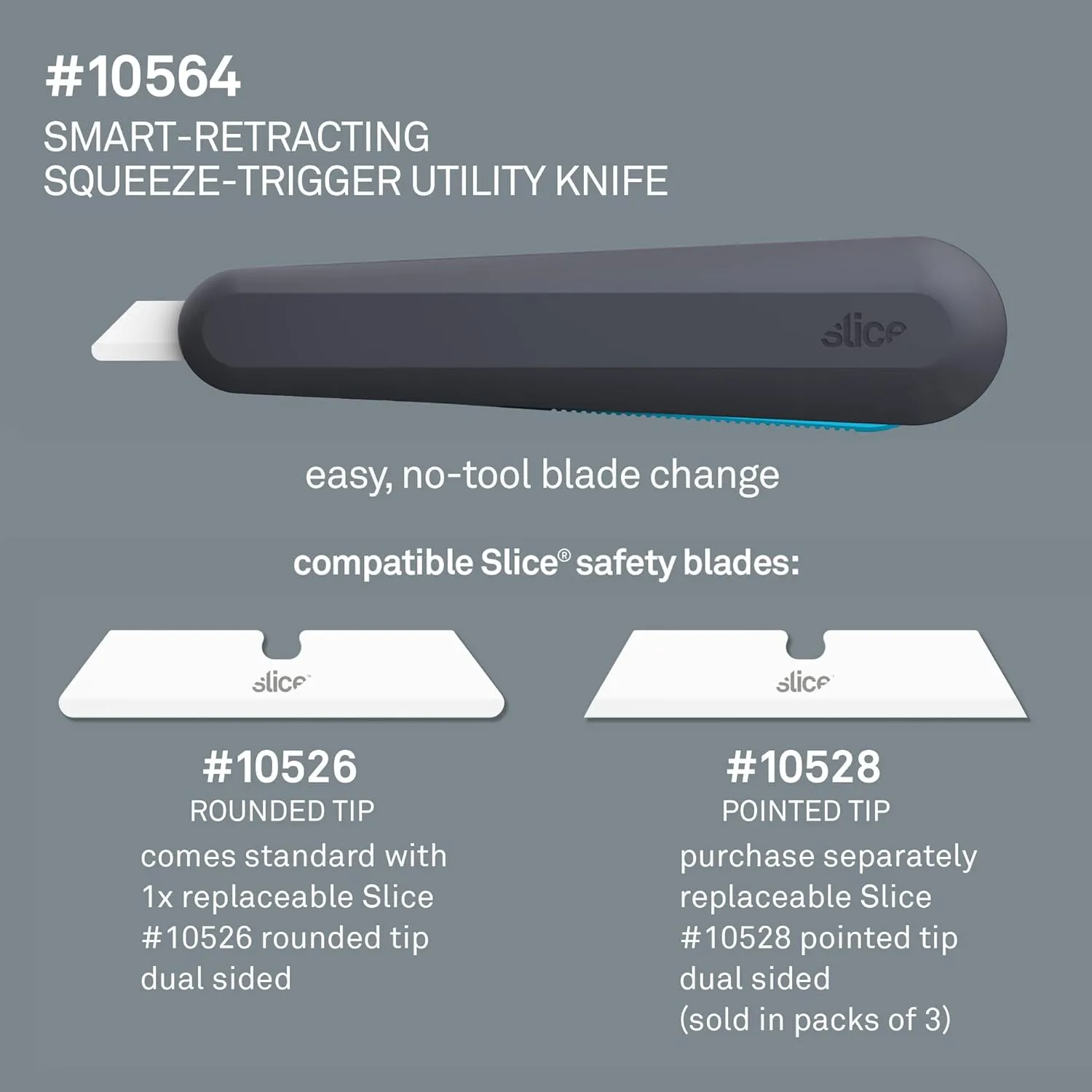 Slice 10564 Smart-Retracting Squeeze-Trigger Utility Knife – Finger-Friendly Ceramic Blade 6 Slice 10564 Smart-Retracting Squeeze-Trigger Utility Knife – Finger-Friendly Ceramic Blade - Image 6
