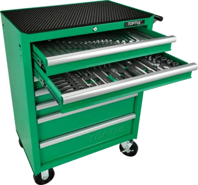 Alternative view of Toptul 7 Drawer Tool Trolley – Green Mobile Storage Unit with Ball Bearing Drawers