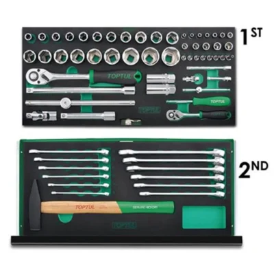 Alternative view of Toptul 99PCS Tool Kit QGCAZ0038 – Comprehensive Hand Tool Set with EVA Foam Trays