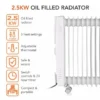 warmlite 2.5kw oil filled radiator with timer – white wl43005 electric heater 2