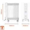 warmlite 2.5kw oil filled radiator with timer – white wl43005 electric heater 3